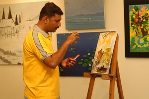 Painting demonstration by Shrikant Kadam